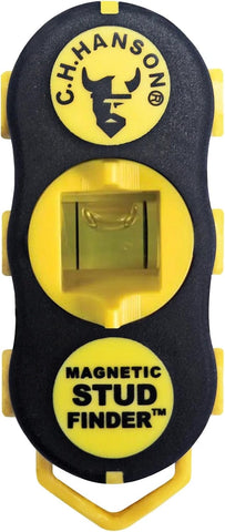 CH Hanson Magnetic Stud Finder | Battery-Free Stud Locator with Rare Earth Magnets | Finds Nails & Screws Behind Drywall | Built-In Level for TV Mounting, Shelves & Home Projects