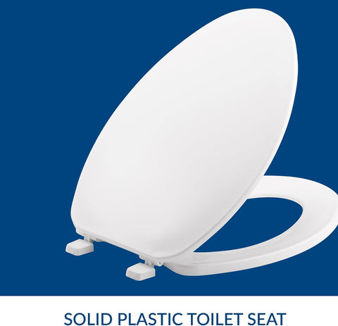 Bemis 170 Durable Plastic Toilet Seat, Elongated, White