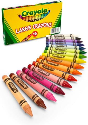 Binney & Smith Crayola(R) Large Crayon Set, Lift-Lid Box, Assorted Colors, Box Of 16