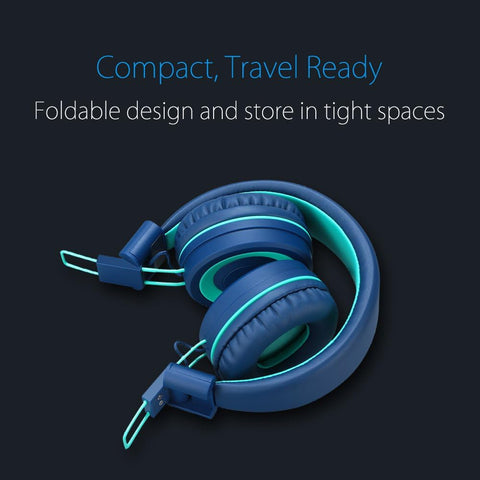 noot products K11 Kids Headphones with Wired Cord 3.5mm Jack Navy/Teal