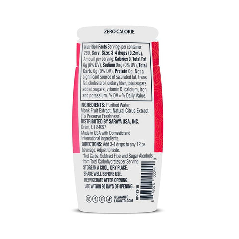 Lakanto Liquid Monk Fruit Extract Drops, Original, 1.76 fl oz, 6-Pack
