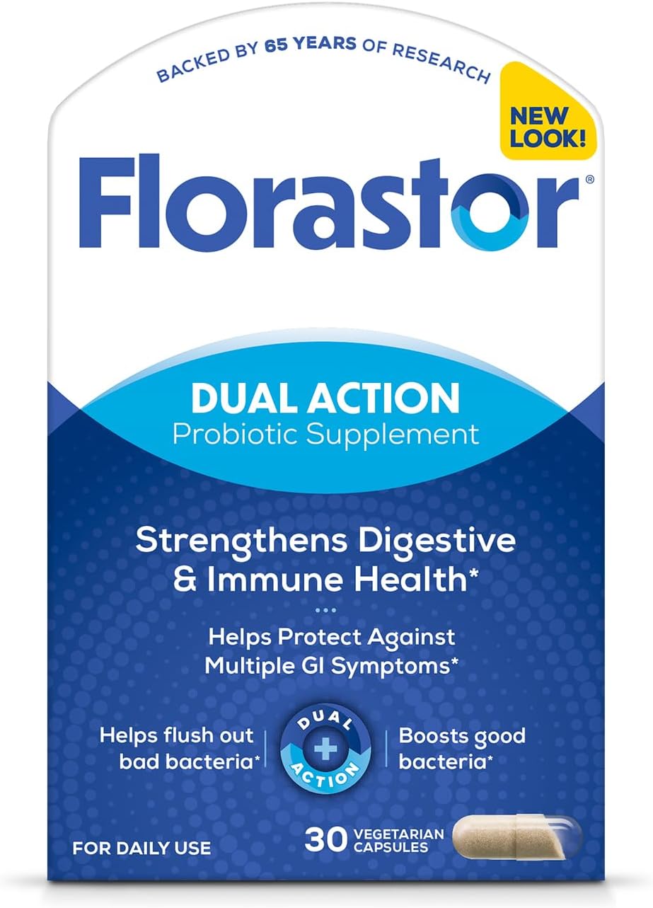 Florastor Probiotic for Digestive and Immune Health, 30 Capsules