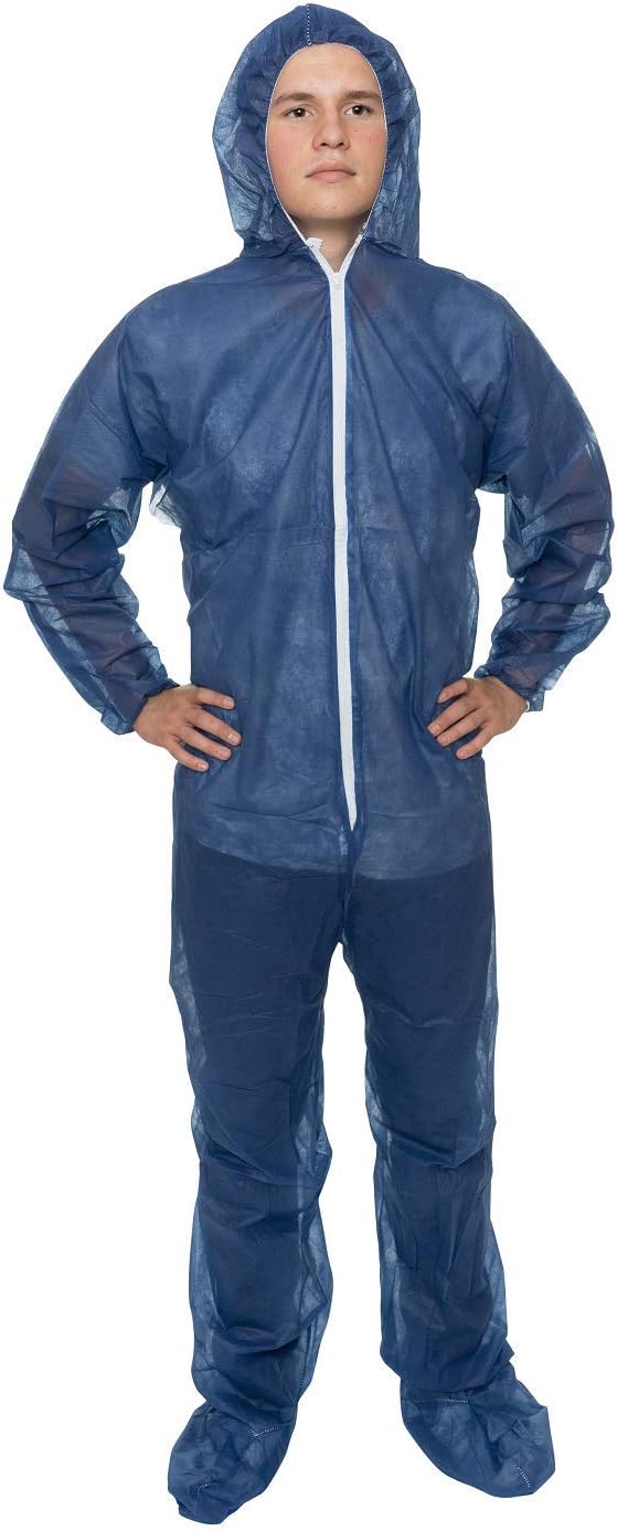 Disposable Ultra Lightweight Coveralls, Blue (Size 2XL, Case Of 25)