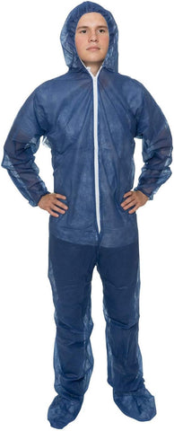 Disposable Ultra Lightweight Coveralls, Blue (Size 2XL, Case Of 25)