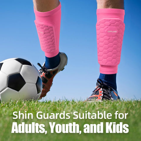 Soccer Shin Guards for Kids Youth Adults, Ski Shin Guards Sleeves for 2-18 Years Old Boys Girls Men, Calf Compression Sleeve with Honeycomb Pads, Espinilleras de Futbol para Hombres