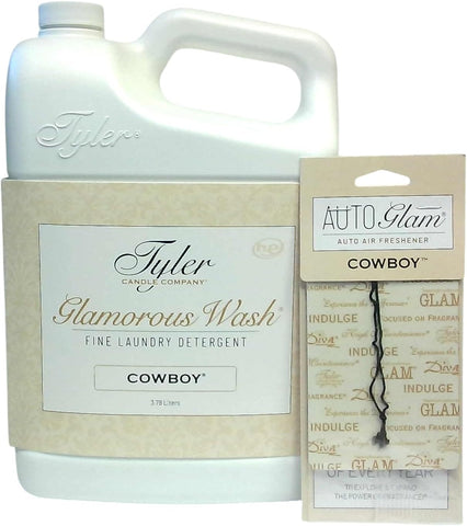 Tyler Candle Company, Laundry Wash, Cowboy fragrance, 16 Fl oz w/Cowboy Autoglam