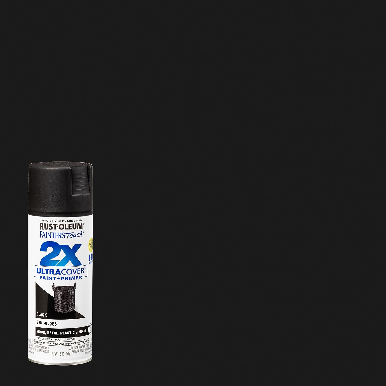 Rust-Oleum Painter's Touch 2X Ultra Cover Spray Paint, Semi-Gloss Black