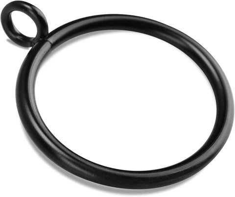 AWTOK 40 PCS Black Curtain Rings with Eyelet Apply for Fits Up to 1.75 inch Curtain Rod (Black Drapery Rings)