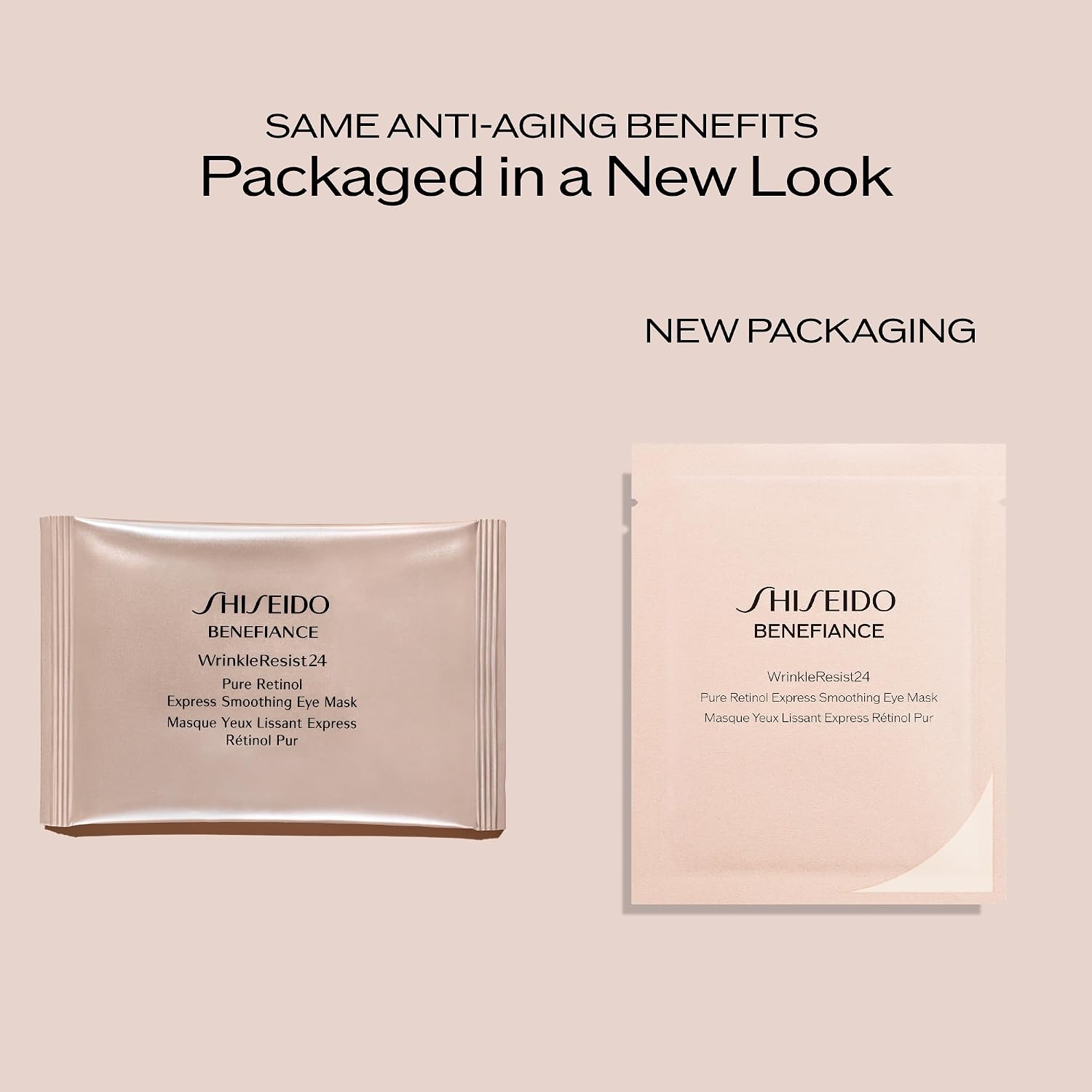 Shiseido Benefiance WrinkleResist24 - Pure Retinol Express Smoothing Eye Mask - 12 Sets of Two Eye Masks - Reduces Appearance of Wrinkles in 15 Minutes