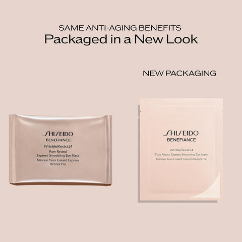 Shiseido Benefiance WrinkleResist24 - Pure Retinol Express Smoothing Eye Mask - 12 Sets of Two Eye Masks - Reduces Appearance of Wrinkles in 15 Minutes