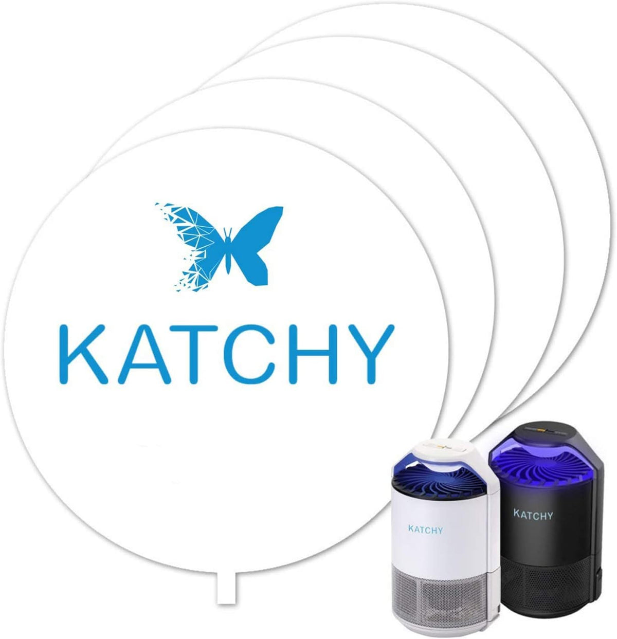 Katchy Original and Midnight Glue Board Refills (4 Pack) - Indoor Insect Trap Glue Board Refills for Mosquito, Gnat, Moth, Fruit Flies - Non-Zapper Traps for Buzz-Free Home