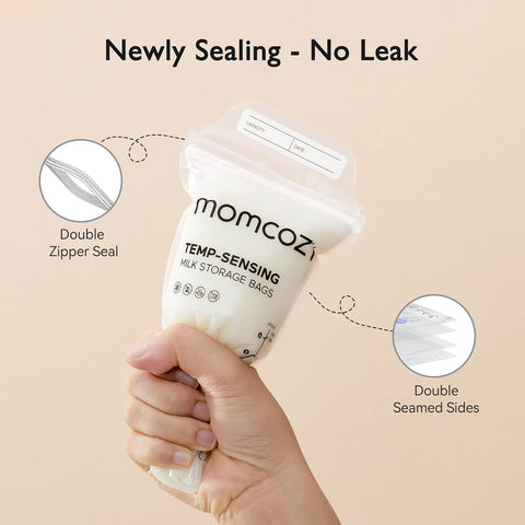 Momcozy Breastmilk Storing Bags, Temp-Sensing Breastfeeding, 6oz 120pcs