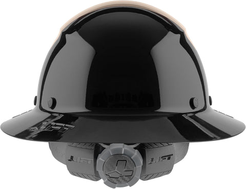 Lift Dax Fiber Resin Full Brim Safety Helmet/Hard Hat, 6-Point Suspension