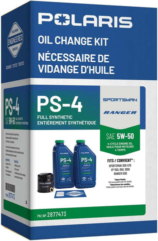 Polaris PS4 Oil Change Kit Incl Oil, Oil Filter, Drain Plug Washer, 2877473