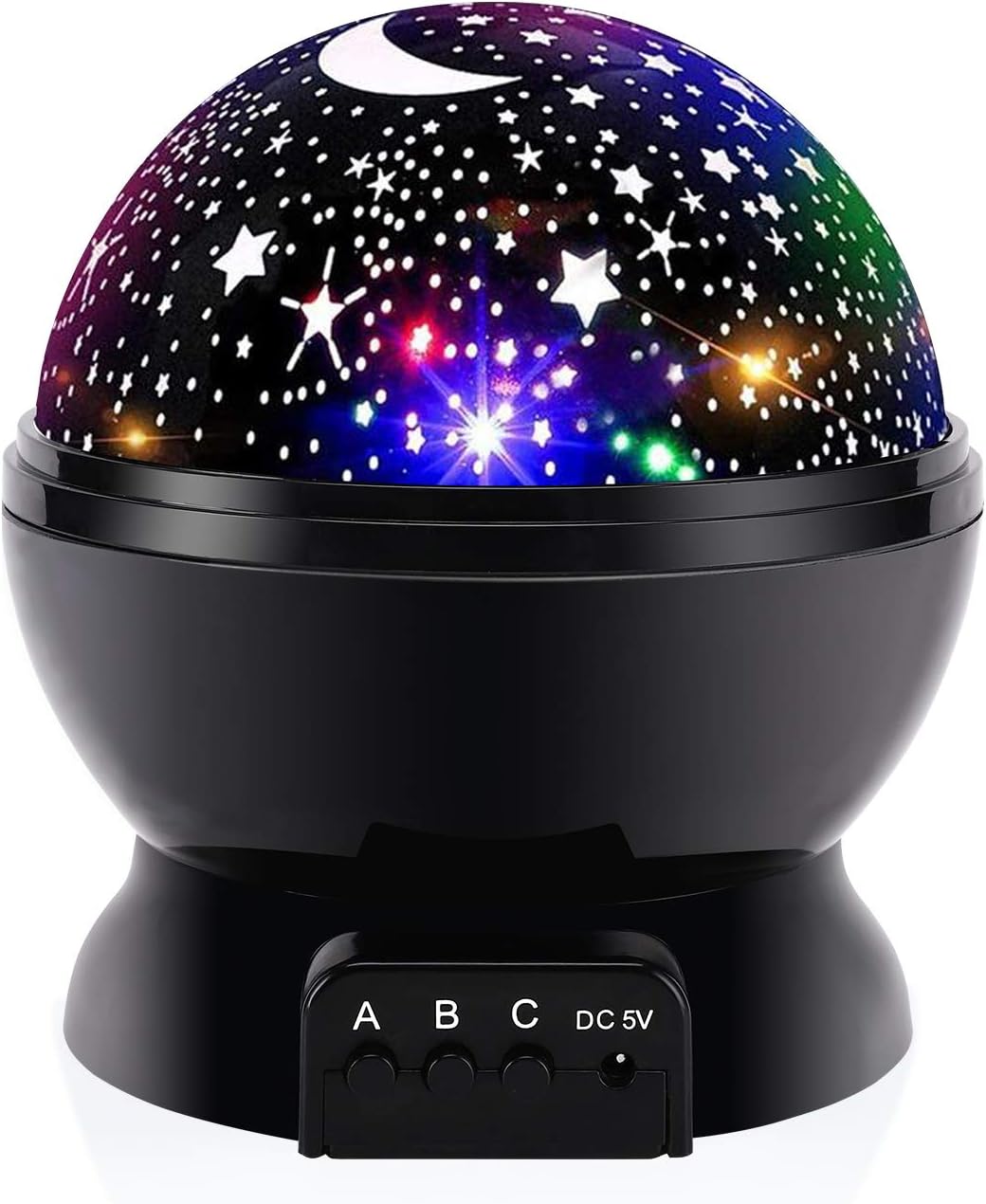RICTLY Night Light for Kids, Kids Night Light Nebula 360 Degree Rotation - 4 LED Bulbs 12 Light Color Star Projector Changing with USB Cable, Romantic Gifts for Men Women Children