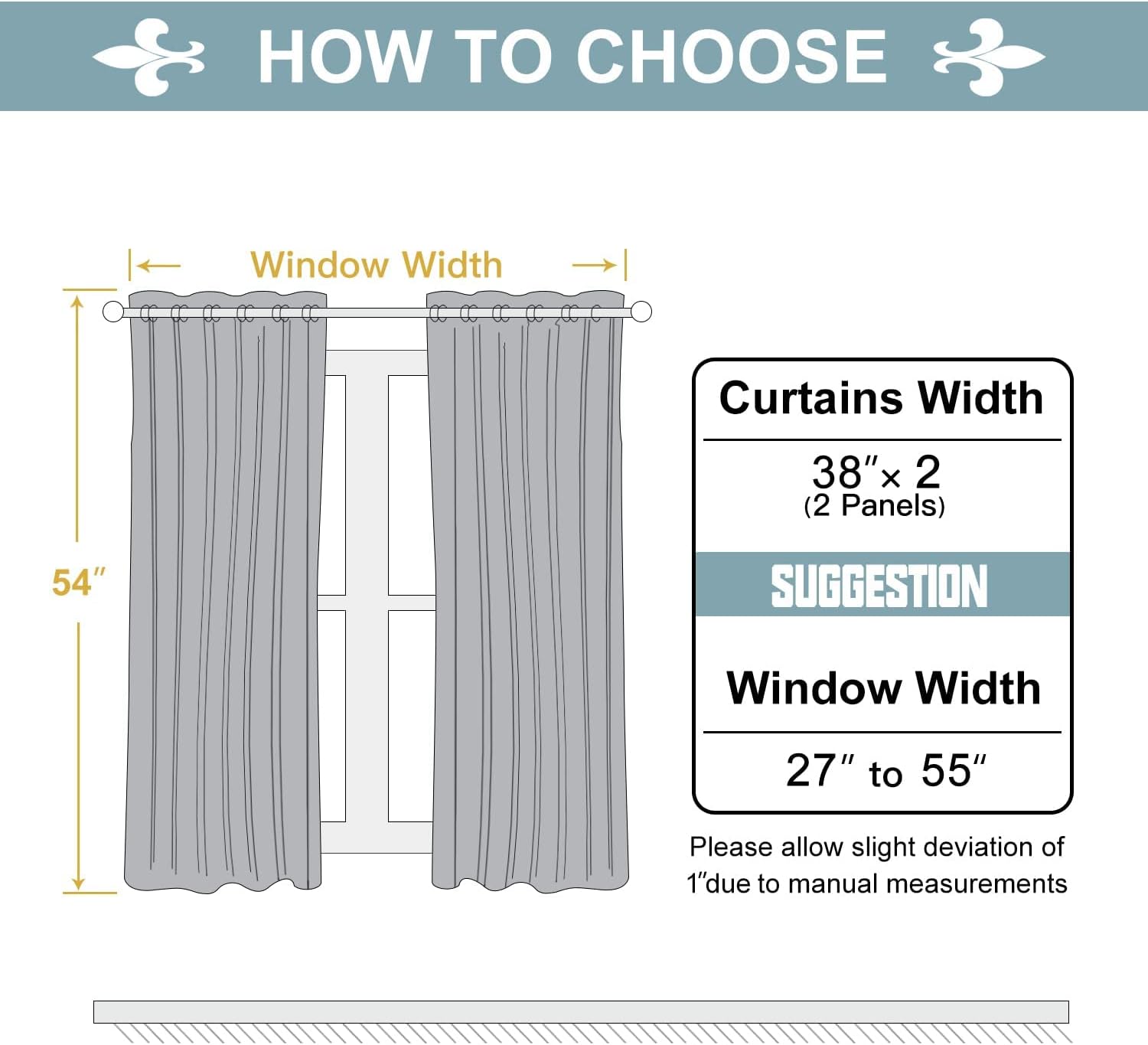 ChrisDowa Blackout Curtains for Bedroom and Living Room 54 Inches Long