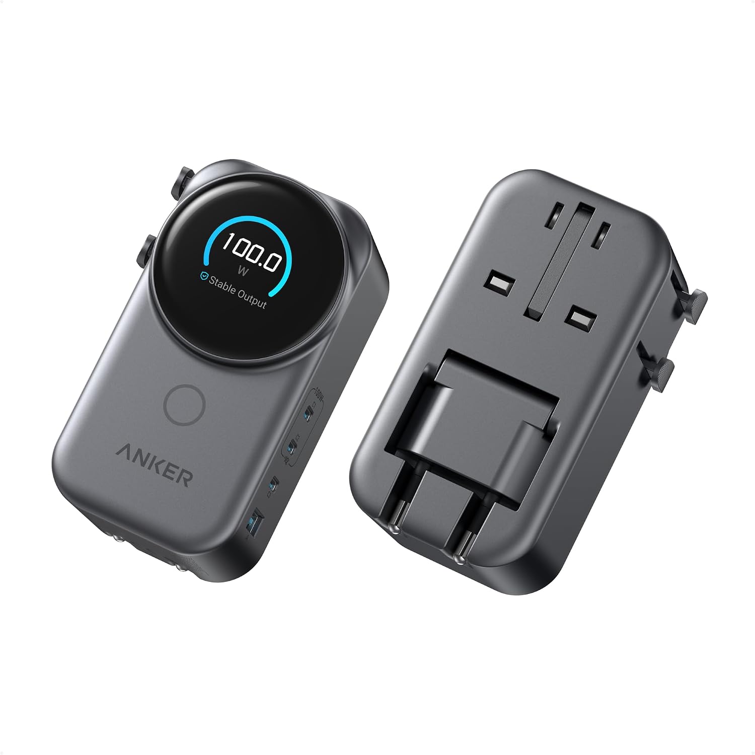 Anker Universal Charger, 100W GaN USB C Travel Fast Charging, No AC Outlet