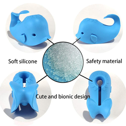 Silicone Whale Bath Spout Cover, Baby Faucet Safety Guard, Blue
