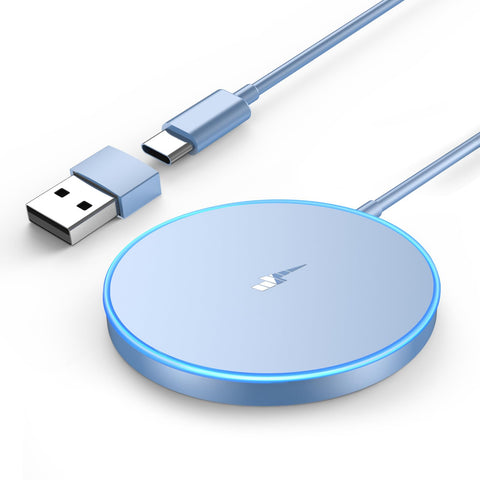 Magnetic Wireless Charger Fast Mag-Safe Charger for iPhone 16 Pro Max/16 Pro/16/16 Plus/15/14/13/12 Series AirPods 3/2/Pro/Pro 2 LED Magnet Charging Pad Mag Safe Charger with Dual Charging Ports