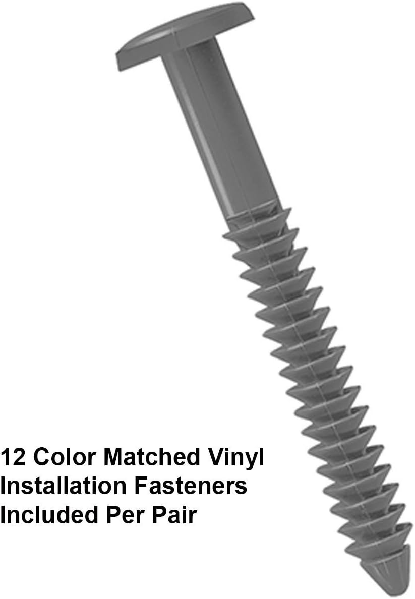 Exterior Solutions Standard Louver Exterior Vinyl Shutter, Paintable (Pair), 15 Inch x 47 Inch