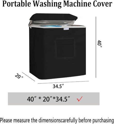 Twin Tub Washing Machine Cover for 40lbs Portable Mini Compact Washer Machine,Waterproof, Sun-Proof, Extend their Service Life, Zipper Design for Easy Use (34.5"W×20"D×40"H)