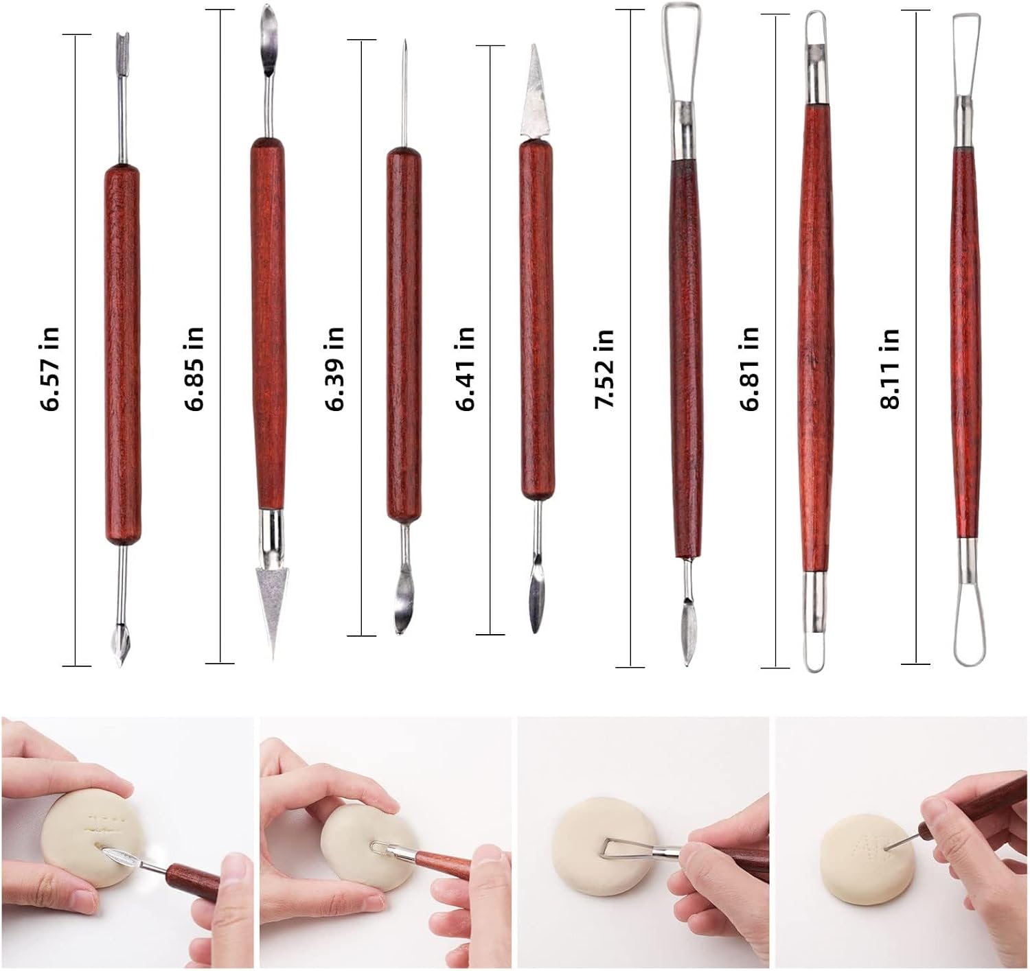 18pcs Clay Sculpting Tools, Basic Polymer Clay Pottery Carving Tool Kit