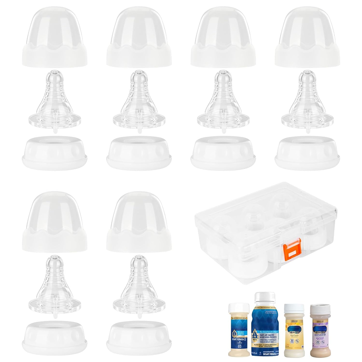 Ready-to-Use Nipples for Similac,Reusable Slow Flow Nipple Set, Compatible with Similac 360 Total Care & Enfamil Ready-to-Feed Bottles,6 Pack