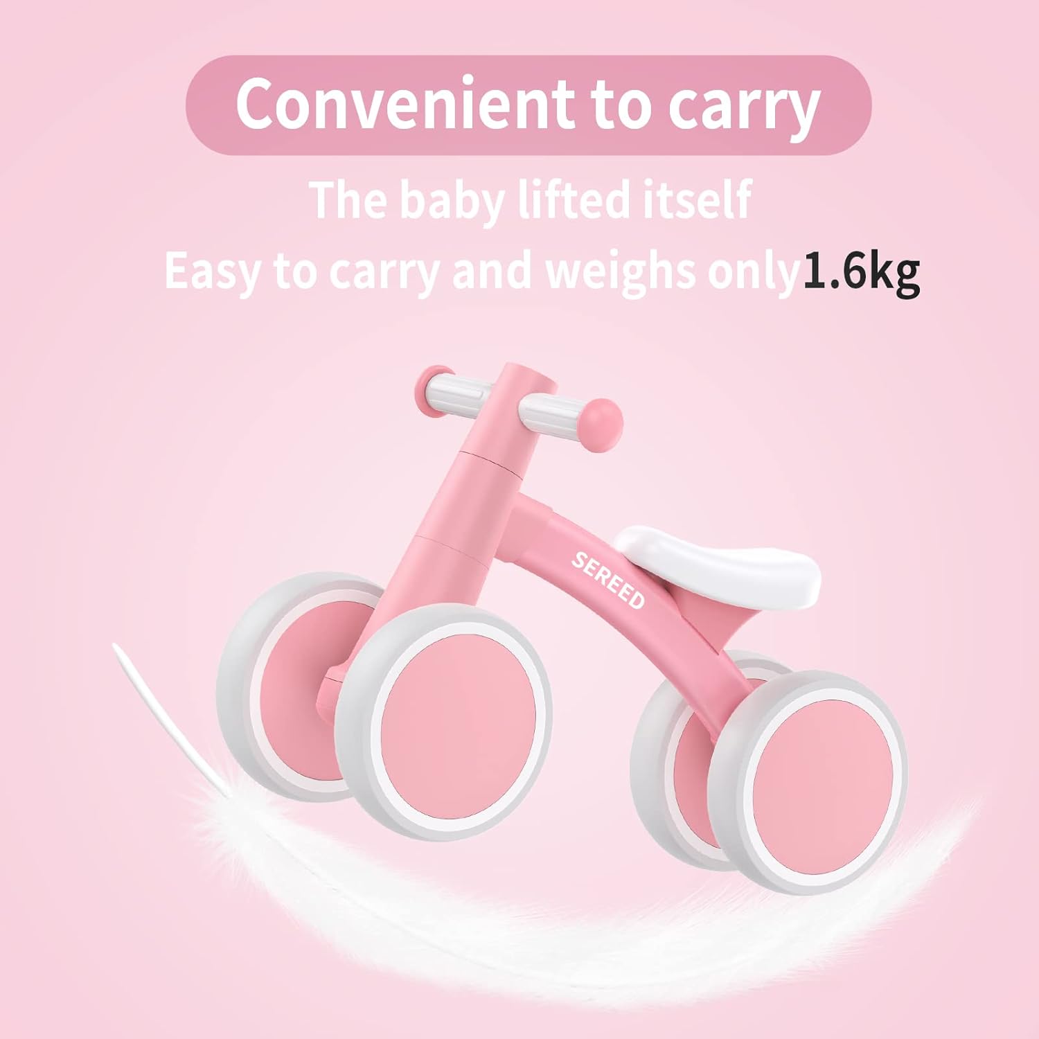 SEREED Baby Balance Bike for 1 Year Old Boy Girl, First Birthday Gift Toy