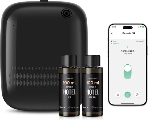 Airversa ANW Smart Waterless Diffuser Starter Kit for Room, Black