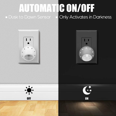 Emotionlite Plug-in LED Night Light Dusk to Dawn Sensor Neutral White 6 Pack