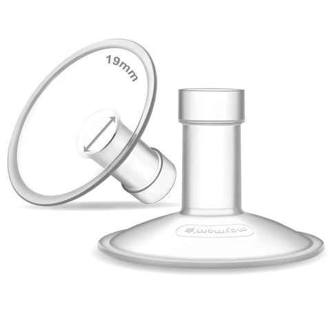 19mm Maymom MyFit Shields Saucer Series Compatible with Medela Breast Pump- PersonalFit, Freestyle, Harmony, Maxi, Freestyle Flex Connector; Connect to Maymom Widemouth/Narrow Connector, 2pcs