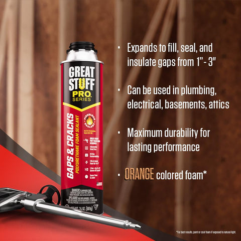 Great Stuff PRO Gaps & Cracks Spray Foam Insulation Sealant Kit