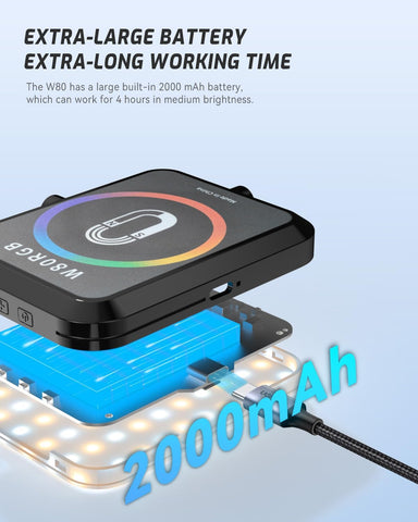 Portable Selfie Light for iPhone: Rechargeable Phone Fill Lights, Ring Light for Camera Picture, Makeup Photo, Video Conferences, Laptop Use, Zoom Meetings, TikTok, Vlog Photography Magnetic RGB