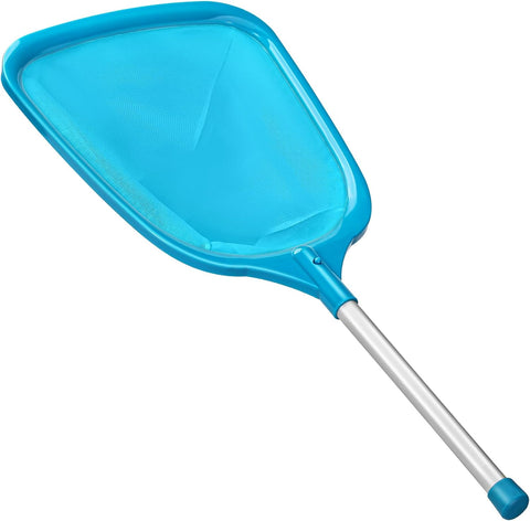 Pool Net, Professional Swimming Pool & Hot Tub Skimmer Net Accessories, Pool Leaf Rake Cleaning Tool with Pole, Fine Nylon Mesh Bag, Easy to Clean Bugs,Leaves,Debris(Blue)