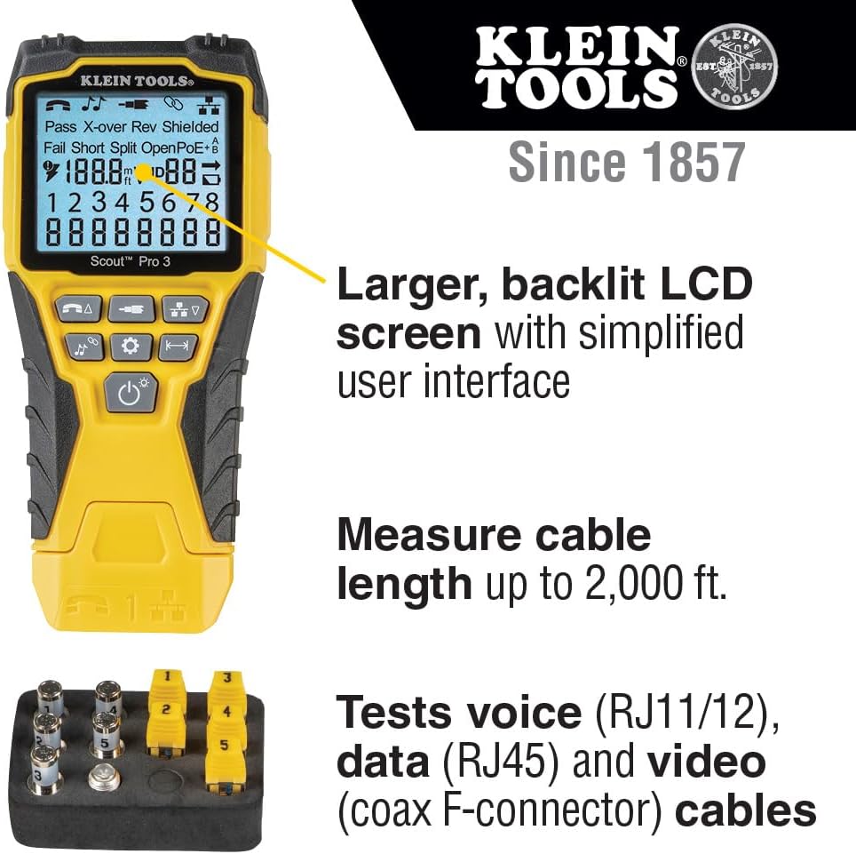 Klein Tools VDV501-851 Scout Pro 3 Tester Starter Set Cable Tester