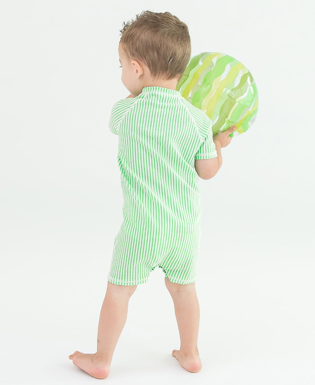 RUGGEDBUTTS Baby Boy Rash Guard Striped - One Piece Sunsuit UPF 50+