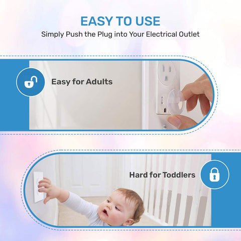 Baby Proof Me 24 Outlet Covers for Baby Proofing, Plug Covers Child Safety