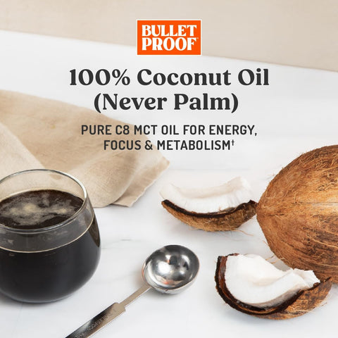 Bulletproof Brain Octane C8 MCT Oil, 16 oz (3-Pack) – 100% C8 from Coconut