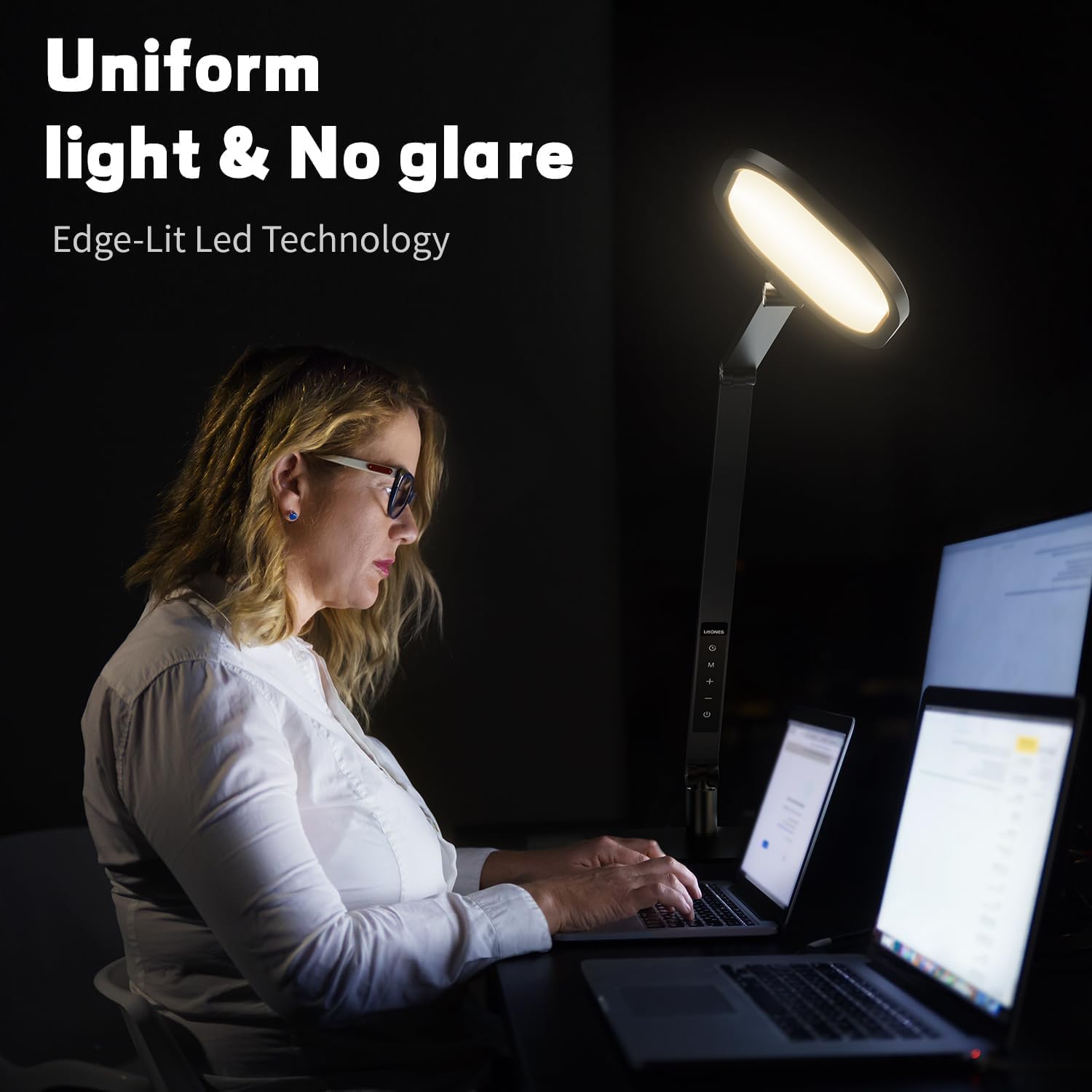 LitONES LED Desk Lamp for Home Office, Soft Edge-lit Design - Modern Style