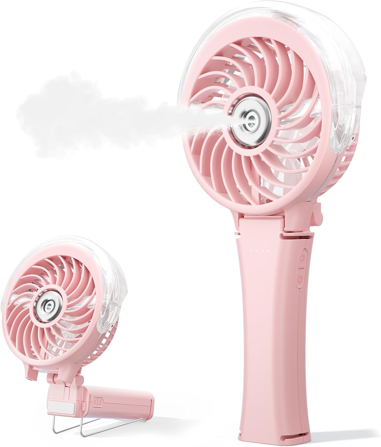 HandFan Upgraded Handheld Misting Fan, Two Button Easy Operation, Rechargeable Portable Mister Fan, Spray Water Mist Fans, Mini Electric Cooling Fans for Travel, Outdoors, Disney(Pink)