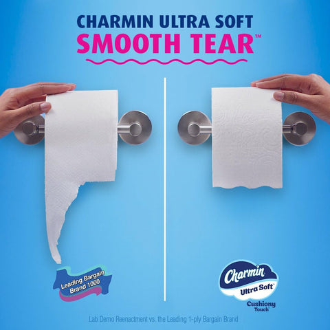 Charmin Ultra Soft Cushiony Touch Toilet Paper, 24 Family Mega Rolls = 123 Regular Rolls