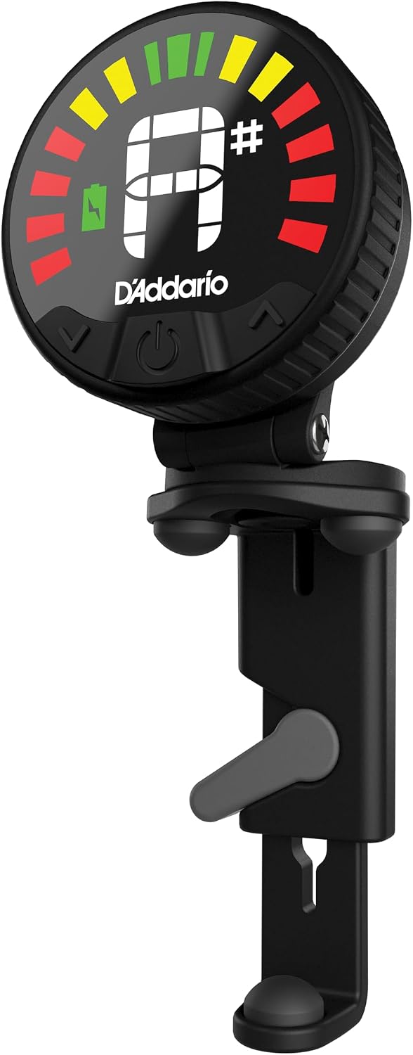 D'Addario Nexxus 360 Rechargeable Viola Tuner - Clip On Tuner for Viola - Auto Powers Off - Adjustable Full Color LED Screen