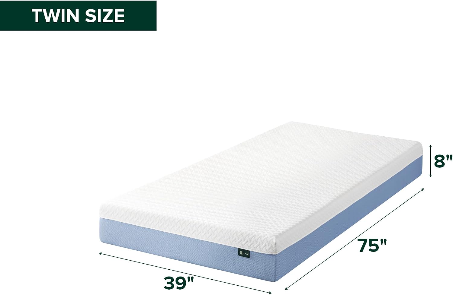 Zinus 8 Inch Twin Cooling Essential Memory Foam Mattress, Medium Feel
