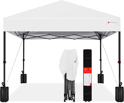 Best Choice Products 8x8 Pop Up Canopy Tent, EZ Setup, White