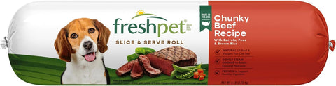 Freshpet Healthy & Natural Dog Food, Fresh Beef Roll, 6lb
