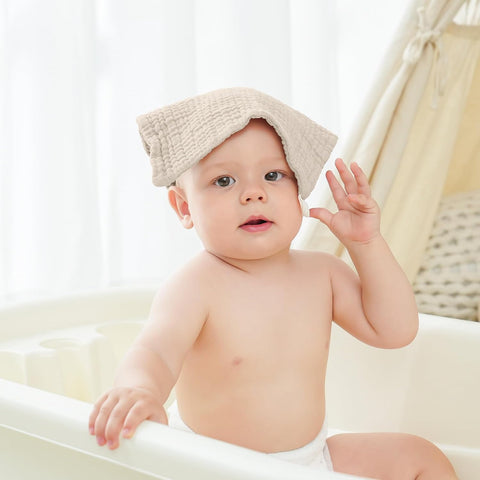 Bearmoss Muslin Burp Cloths 100% Cotton Cloths Baby Burp Cloths Muslin Washcloths Ultra-Absorbent Soft Baby Face Towel Burping Clothes for Newborn Burp Cloths Baby Boys and Girls 20"x10"(ApricotAsh)