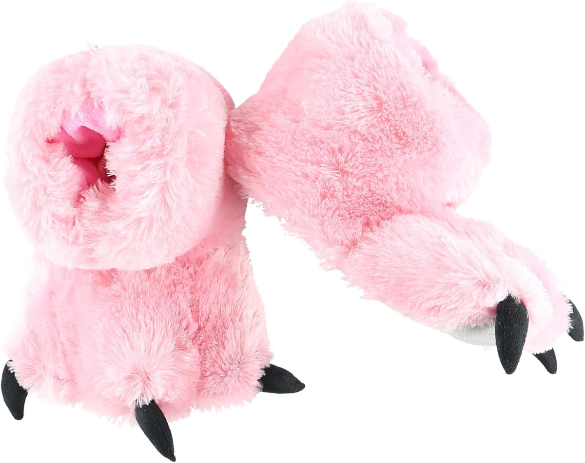 Lazy One Animal Paw Slippers for Kids and Adults, Cozy Furry Slippers