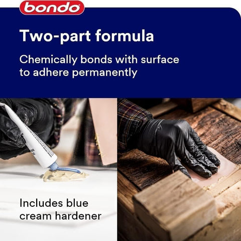 Bondo 20082 Wood Filler, Paste, Pungent Styrene, Yellow, 1 qt Can, Sold as 3 Pack
