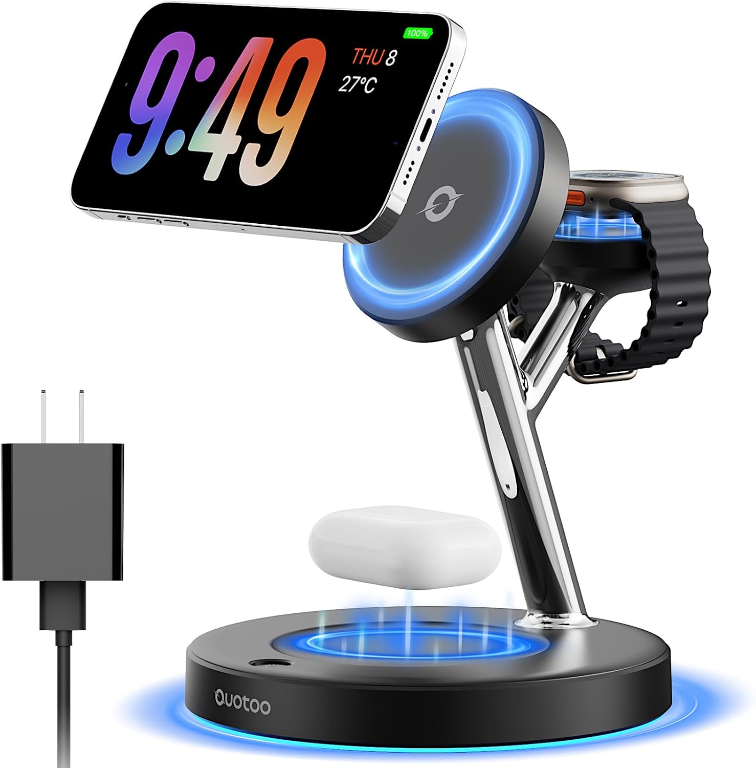 3 in 1 MagSafe Wireless Charger Stand for iPhone Apple Watch AirPods
