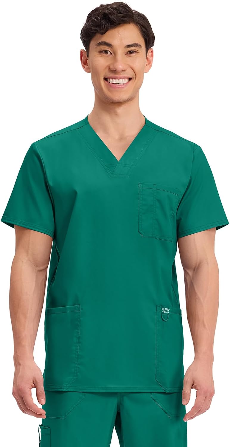 Cherokee WW Revolution V-Neck Scrub Top for Men with 3 Pockets